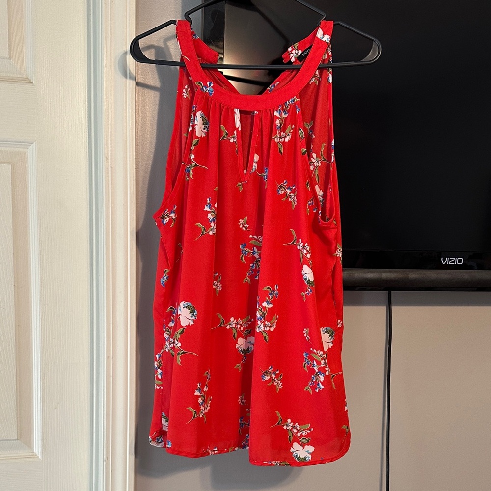 Papermoon Red Floral Tank Top